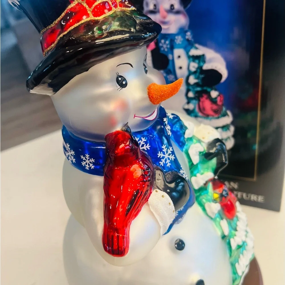Christopher Radko Snowman Tabletop Sculpture with Box Retired